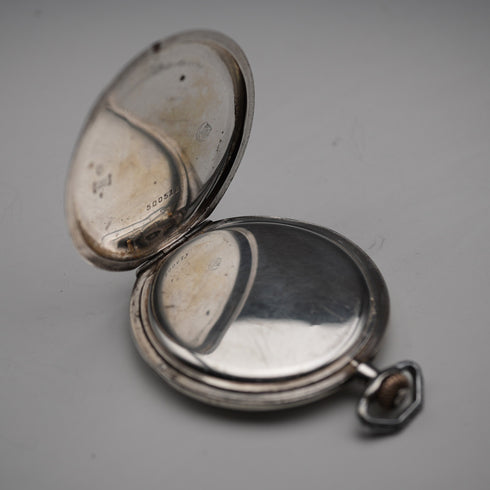 Antiguo TISSOT decoración Art Decó plata 900 caja Hunter delgada reloj de bolsillo en buen estado de funcionamiento
