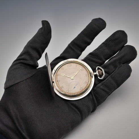 Antiguo TISSOT decoración Art Decó plata 900 caja Hunter delgada reloj de bolsillo en buen estado de funcionamiento