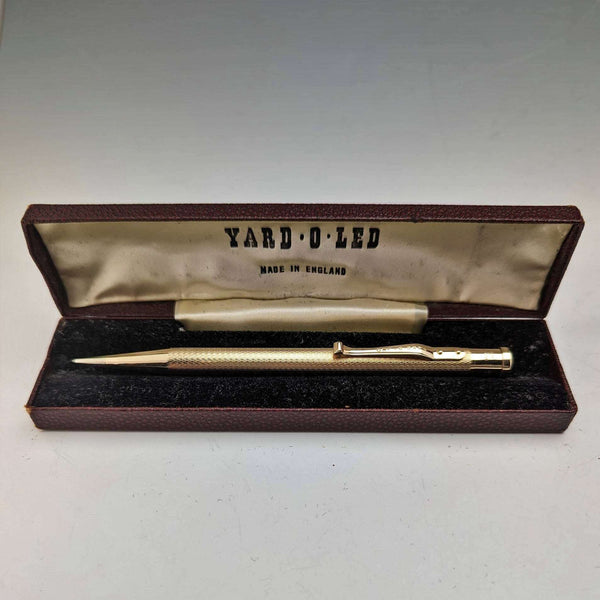 英国维多利亚时代 Yard-O-Led 镀金圆杆自动铅笔(附笔盒)