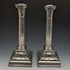 British antique silver plate large candlestick pair candle stand