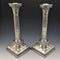 British antique silver plate large candlestick pair candle stand