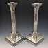 British antique silver plate large candlestick pair candle stand