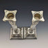 British antique silver plate large candlestick pair candle stand