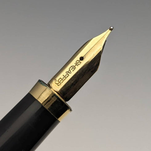 Juego de pluma estilográfica y bolígrafo vintage Sheaffer de EE. UU., chapado en oro, en estuche