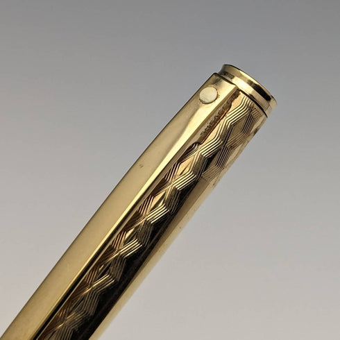 Juego de pluma estilográfica y bolígrafo vintage Sheaffer de EE. UU., chapado en oro, en estuche
