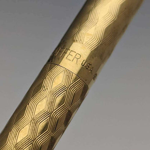 Juego de pluma estilográfica y bolígrafo vintage Sheaffer de EE. UU., chapado en oro, en estuche