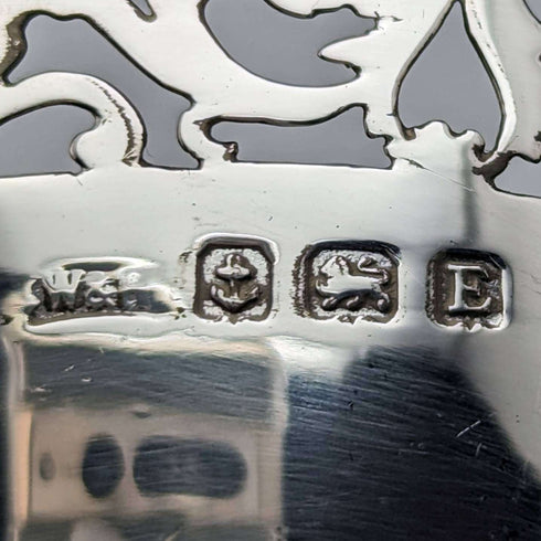 1929 British Vintage Sterling Silver Sugar Basket 100g Walker and Hall