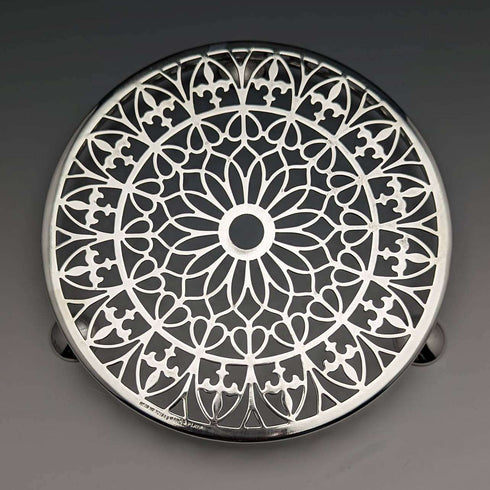 Posavasos para tetera de plata chapada, antigüedad británica de 1923