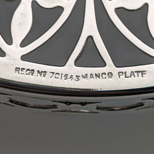 Posavasos para tetera de plata chapada, antigüedad británica de 1923