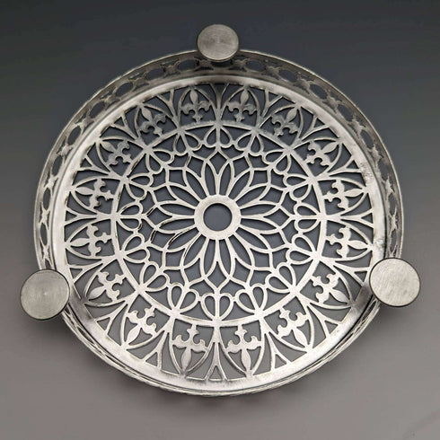 Posavasos para tetera de plata chapada, antigüedad británica de 1923