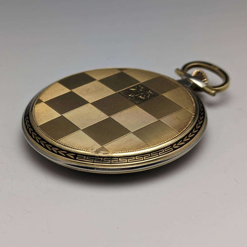 Swiss vintage WILKA pocket watch K18 gold thin open face works well