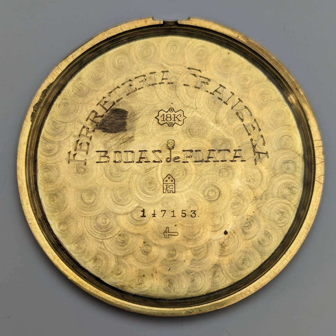 Swiss vintage WILKA pocket watch K18 gold thin open face works well