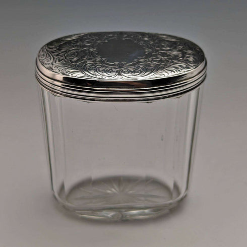 Botella de cristal con tapa de plata de ley, antigüedad británica de 1880, Arnold and Lewis