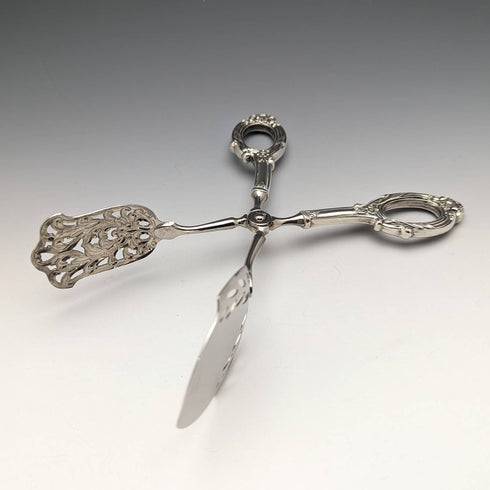 앤티크 순은 핸들 케이크 집게 WEB Silver Company