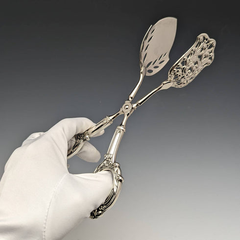앤티크 순은 핸들 케이크 집게 WEB Silver Company
