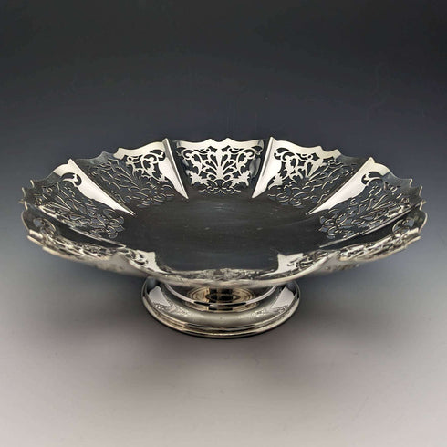 1922 年左右英國古董鍍銀蜜餞/Tazza 直徑 24 厘米 Mappin 和 Webb
