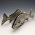 British vintage pewter fish figurine pair