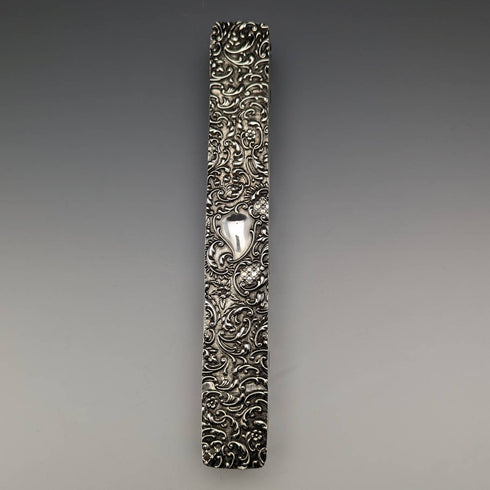 1906년 영국 앤틱 컷 글라스 햇핀 박스, 순은 뚜껑, Henry Williamson