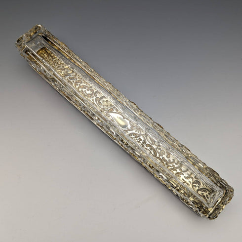 1906년 영국 앤틱 컷 글라스 햇핀 박스, 순은 뚜껑, Henry Williamson