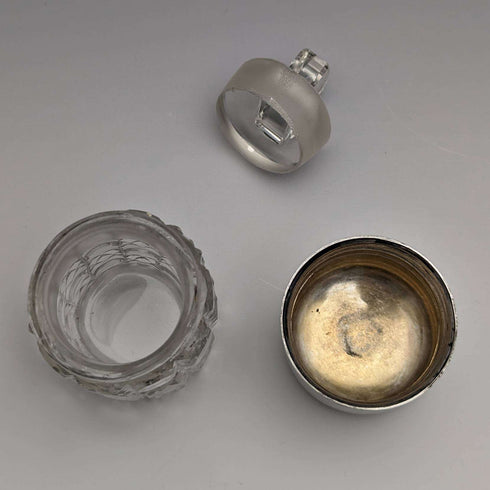 1905 年英國古董切割玻璃香水瓶純銀蓋 S Blankensee