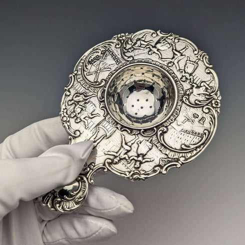 1900年 英国アンティーク 純銀製ティーストレーナー 65g