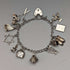 Pulsera con dijes de plata esterlina vintage británica, 31 g