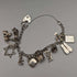 Pulsera con dijes de plata esterlina vintage británica, 31 g