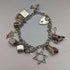 Pulsera con dijes de plata esterlina vintage británica, 31 g