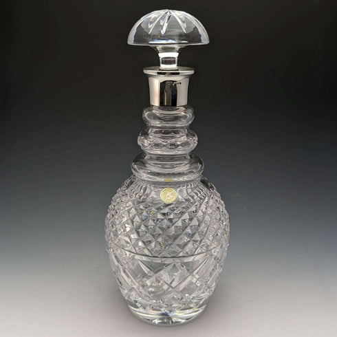 1979년 영국 빈티지 컷 글라스 순은 장식 디캔터 Mappin and Webb