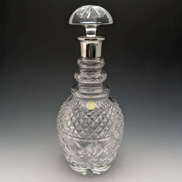 1979 British vintage cut glass sterling silver decanter Mappin and Webb