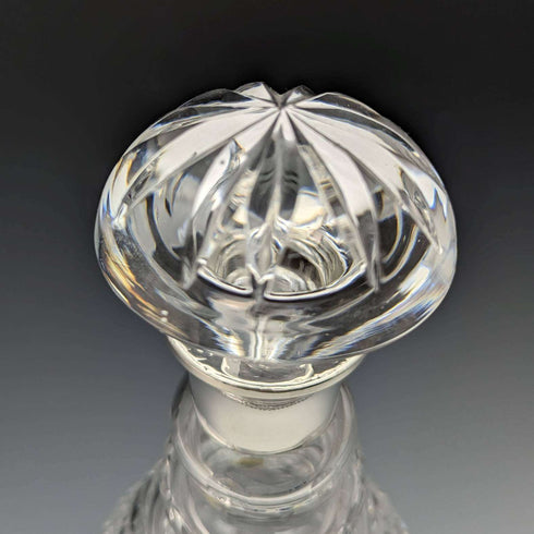 1979년 영국 빈티지 컷 글라스 순은 장식 디캔터 Mappin and Webb