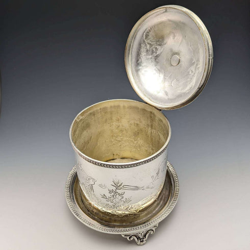 英国古董镀银饼干桶 W.W.Harrison & Co