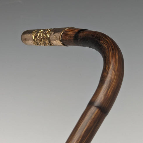 1900년경 영국 앤티크 슬림형 경량 스틱 지팡이 L자 핸들 91.5cm