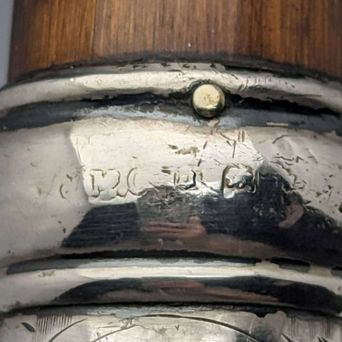 Bastón antiguo británico para caballero, 1919, fino y ligero, con mango curvo, 91 cm
