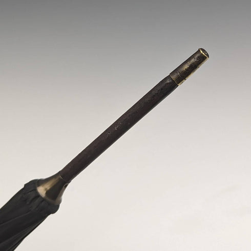 20세기 초 영국 앤티크 신사용 우산 블랙 순은 조각 핸들 93cm