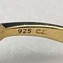 英国复古首饰 心形锆石镀金纯银戒指
