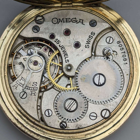 1930年左右复古欧米茄怀表 包金开口表壳 运作良好