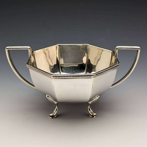 Juego de 5 piezas de tetera de plata inglesa antigua de alrededor de 1930, Harrison Fisher