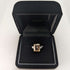 British vintage jewelry peach cubic zirconia pure silver ring