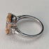 British vintage jewelry peach cubic zirconia pure silver ring