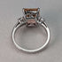 British vintage jewelry peach cubic zirconia pure silver ring