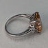 British vintage jewelry peach cubic zirconia pure silver ring