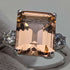 British vintage jewelry peach cubic zirconia pure silver ring