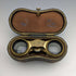French antique mother-of-pearl decorated opera glasses binoculars with case Verne
