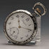 Reloj de bolsillo Longines antiguo de alrededor de 1911, caja de plata grabada, esfera abierta, en buen estado de funcionamiento.