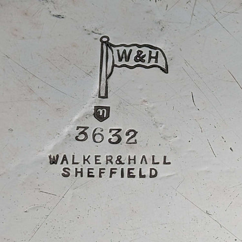1891年 英国古董镀银托盘 直径30cm Walker and Hall