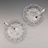 1927 British vintage cut glass dish pair sterling silver fork set CW Fletcher & Sons boxed