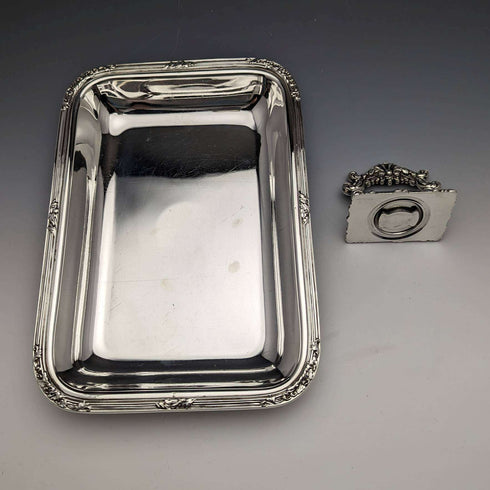British Antique Silver Plate Square Entree Dish