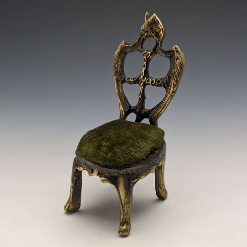1920s Brass Chair Pocket Watch Holder Green Sheet