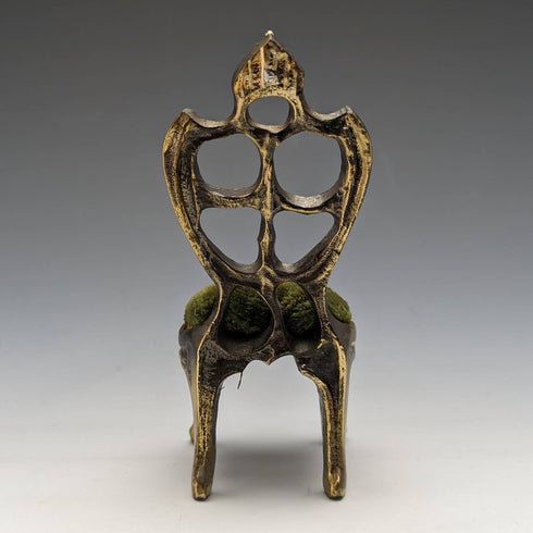 1920s Brass Chair Pocket Watch Holder Green Sheet